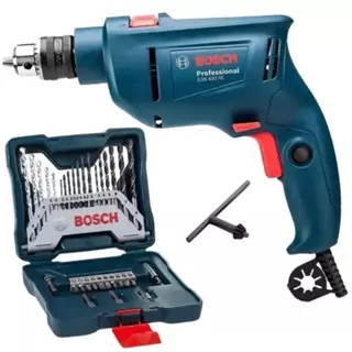 Furadeira Industrial Impacto 3/8 Reversão 450W GSB 450RE + Estojo 30 Peças X-Line BOSCH em Oferta na Shopee