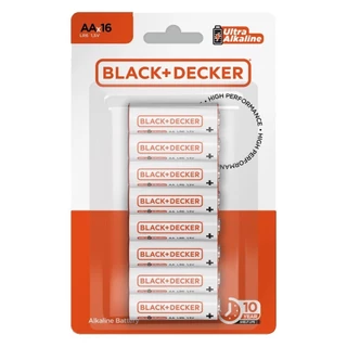 Pilha alcalina AA com 16 unidades BDBT-00AA-16 Black + Decker em Oferta na Shopee