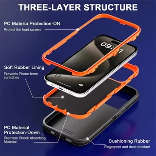 Capa De Telefone 3 Em 1 Com Armadura De Bloqueio De Cores De Luxo Para iPhone 16 Pro Max 15 14 14 15 16 Plus 17 Air 11 1