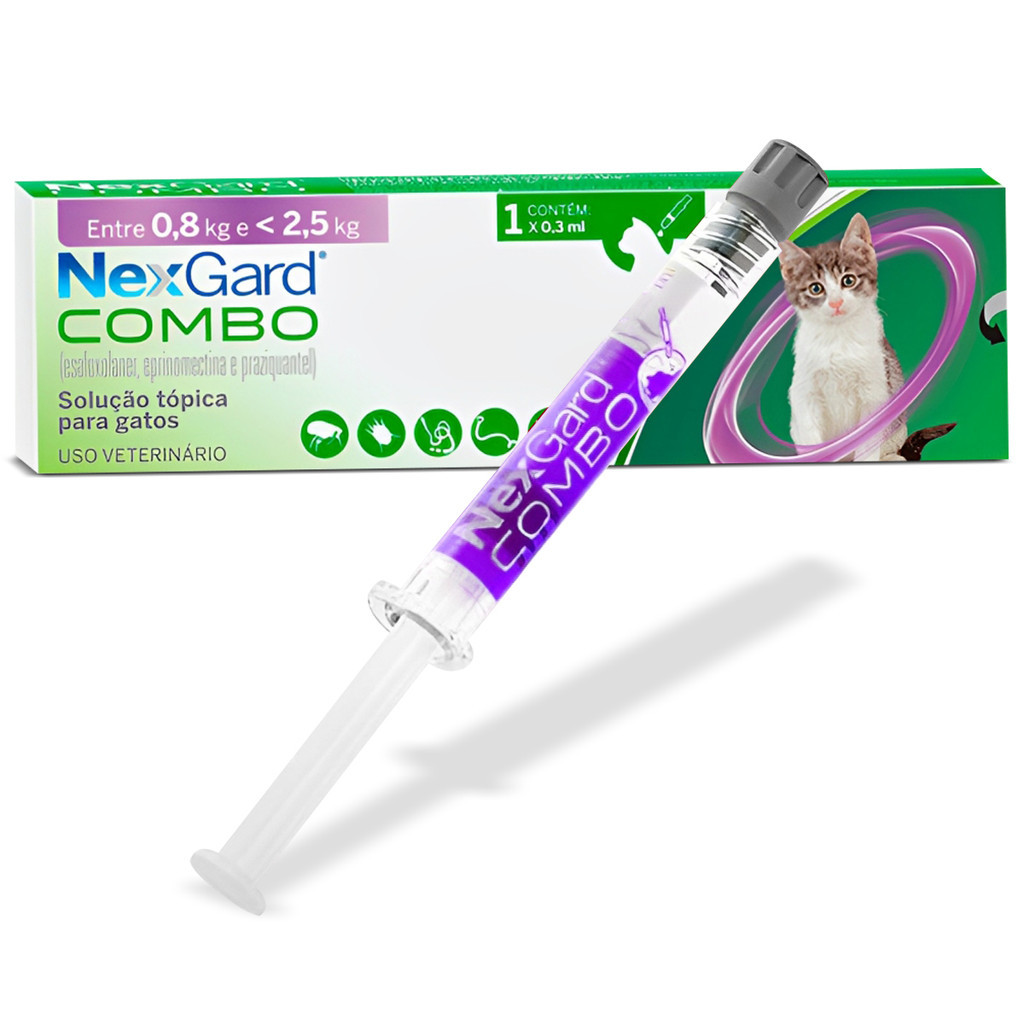 Nexgard Combo para Gatos - Antipulgas, Carrapatos, Sarna e Vermífugo ...