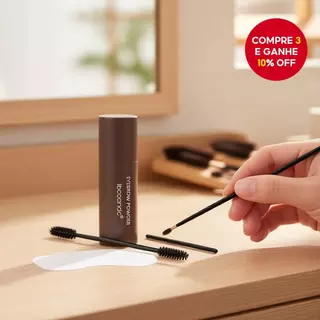 Kit de Carimbo de Sobrancelha com Pó para Sobrancelha e 10 Moldes Reutilizáveis para Modelagem de Maquiagem, Presente em Oferta na Shopee