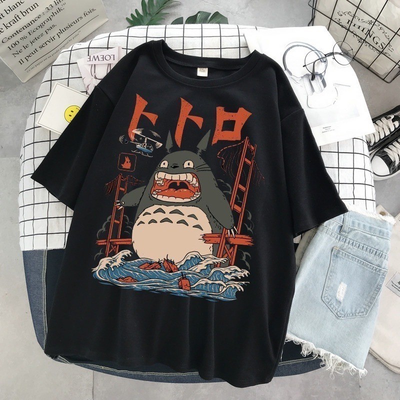 Camiseta Estampa De Desenho Engraçado Anime Hayao Totoro Miyazaki ...