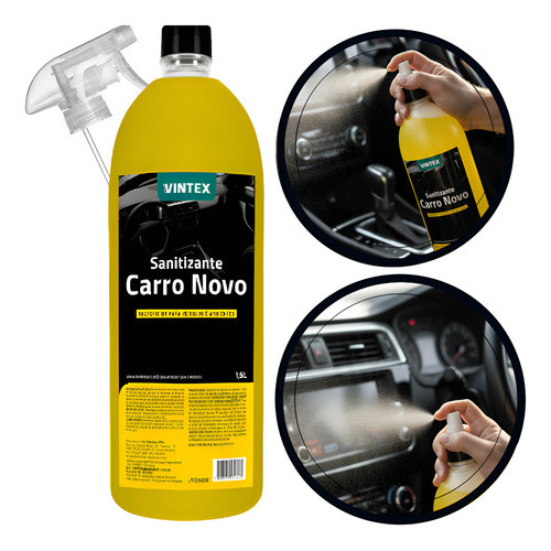 Imagem do produto Cheirinho Carro Novo 1,5l Sanitizante Vintex Amarelo Carro Novo