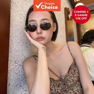 Óculos de sol vintage oval de armação metálica para mulheres - Moda 2025. em Oferta na Shopee