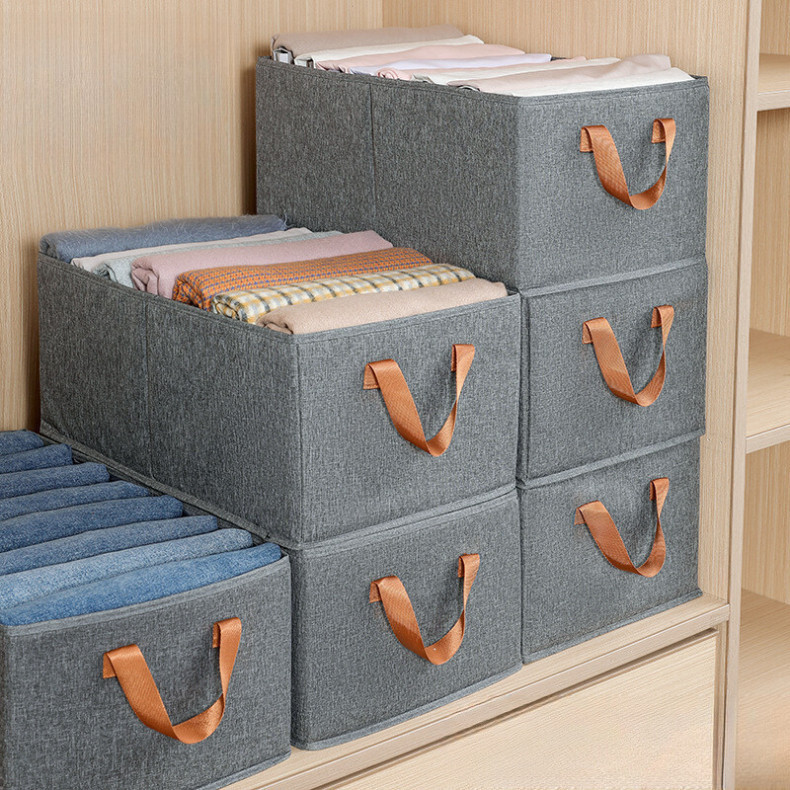 Kit 6 Caixas Organizadoras Resistentes dobravél Roupas e Gavetas Organizadas para guarda roupa TOP