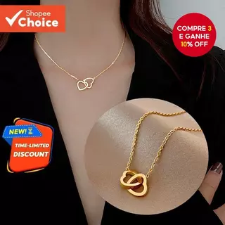 Colar De Coração De Aço Inoxidável Para Mulheres Na Moda Clavícula Corrente Joia Presente em Oferta na Shopee