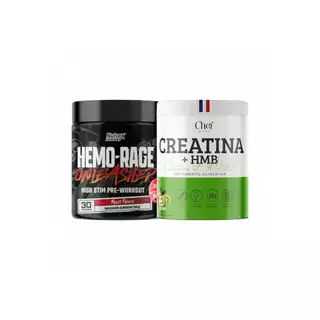 Kit Creatina HMB c/ Vitamina 300g Chef Whey + Pré Treino Ultra Concentrado 180g Nutrex em Oferta na Shopee