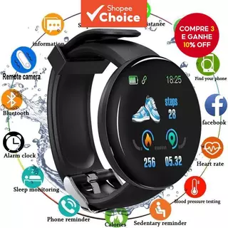 D18 Smartwatch Relógio Inteligente Digital Bluetooth Masculino Feminino Monitor de Fitness Pulseira Pulseira Para Todos em Oferta na Shopee