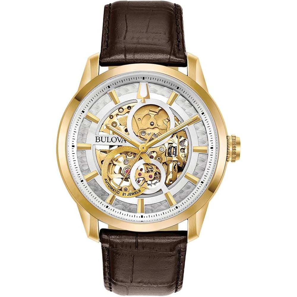 Relógio Bulova Masculino Couro Sutton Automatico 43mm 97A138 | Shopee ...