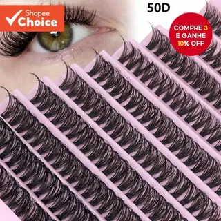 1 caixa de cílios pessoais 50D/60D/30D 8-16mm 200 cílios em tufos, aparência natural, bandeja mista em Oferta na Shopee