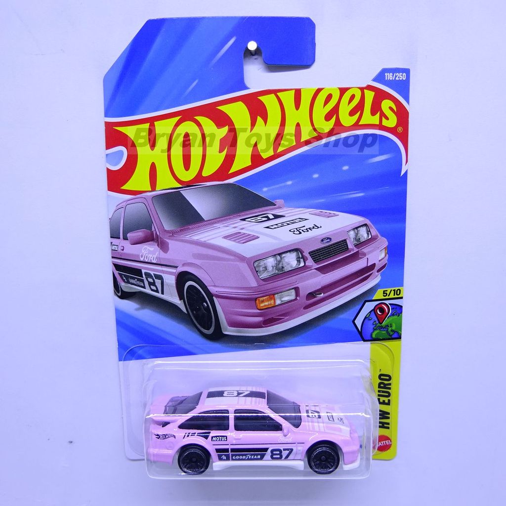 Hot Wheels 87 Ford Sierra Cosworth Rosa | Shopee Brasil
