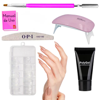 Kit Alongamento Poligel Polygel + Molde F1 + Lixa + Mini Cabine De Unha + Pincel 02 em 1 em Oferta na Shopee