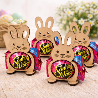 Kit com 40 Porta Bombom de Coelho Para Páscoa - Lembrancinha Em MDF em Oferta na Shopee