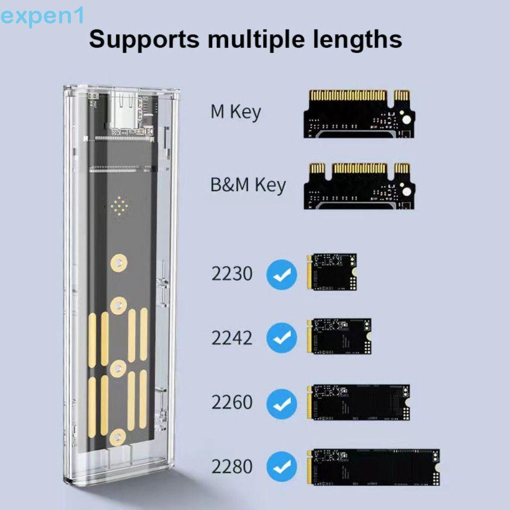 Caixa SSD EXPEN M . 2 , De Disco Rígido NVME M2 Transparente NGFF PCIe ...