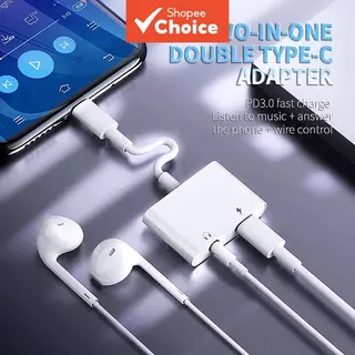 Adaptador 2-em-1 USB-C para Áudio AUX 3,5 mm e Carregamento Rápido PD para Samsung S24 em Oferta na Shopee