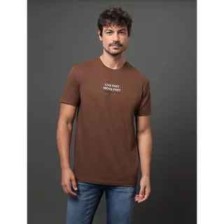 Camiseta Masculina Live Fast Calvin Klein Jeans - Marrom em Oferta na Shopee
