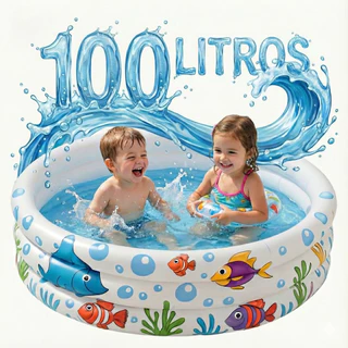 Piscina Banheira Inflável Infantil Redonda 100 Litros 3 Anéis Bebê Criança Praia Fundo Do Mar Tippi em Oferta na Shopee