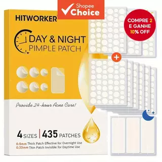 435pcs Patches de Acne de Dia e Noite para Cuidados Faciais, Patches Invisíveis, Fáceis de Usar, Compatíveis com Pele Nu em Oferta na Shopee