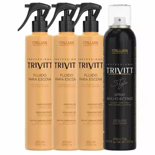 Kit Trivitt 3 Un.Fluido Para Escova 250 Ml+ Brilho Intenso em Oferta na Shopee