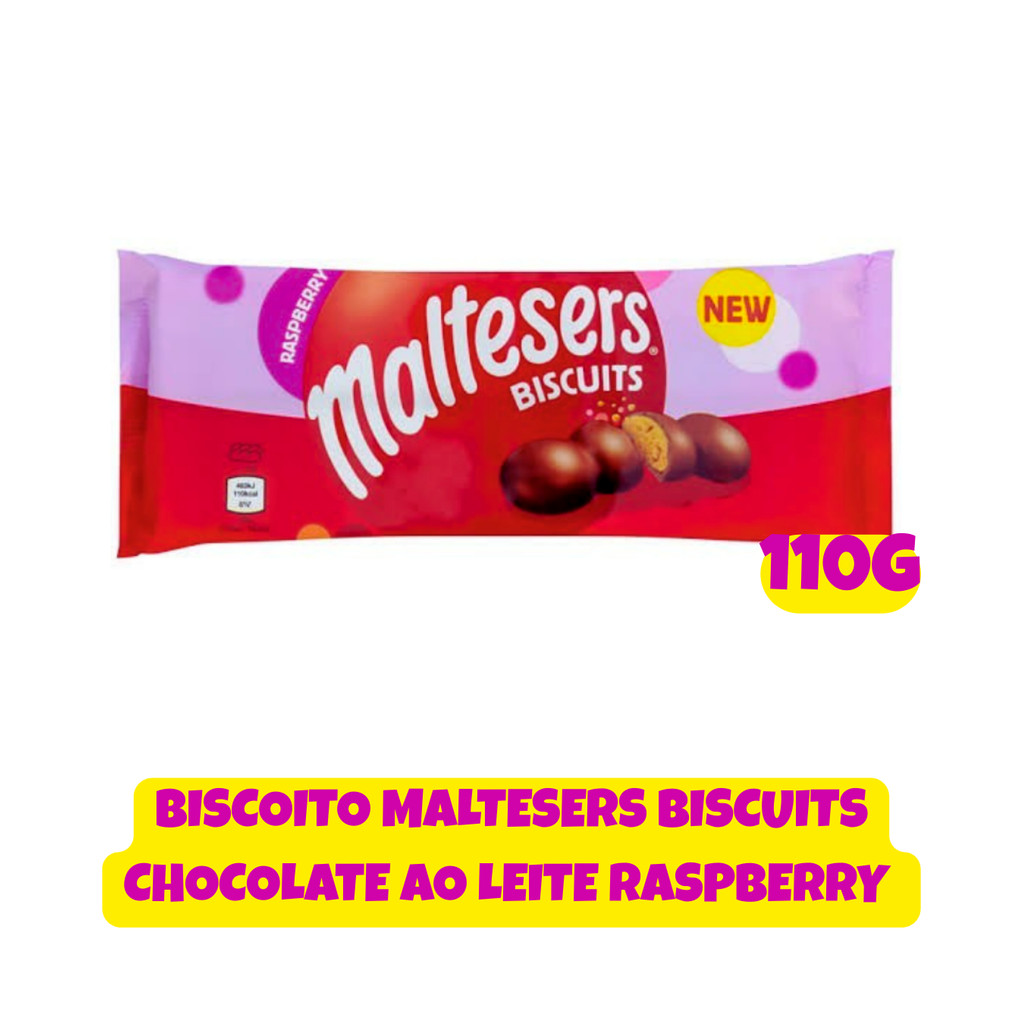 BISCOITO MALTESERS RASPBERRY CHOCOLATE AO LEITE 110G | Shopee Brasil