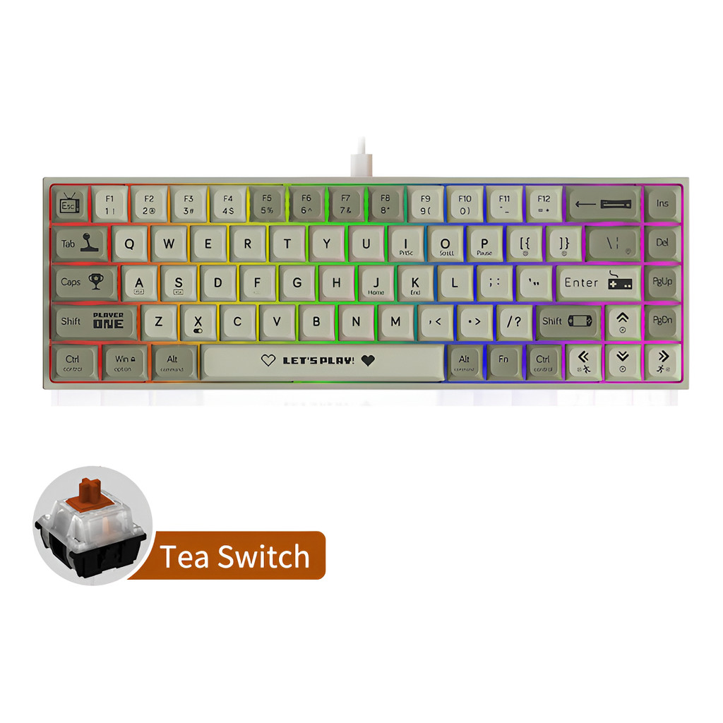 Teclado Com Fio Ajazz Ak680 Tea Switch Cores | Shopee Brasil