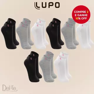 Conjunto De 9 Pares De Meias Femininas Lupo Sport – Curtas De Algodão Respirável Para Esportes E Uso Diário (Branco , Pr em Oferta na Shopee