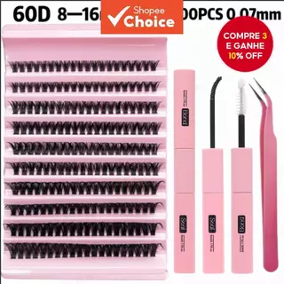 C Curvatura Extensões de Cílios em Casa 200 Un Clusters Individuais 40D Cílios Postiços Wispy, Maquiagem para Aplicação em Oferta na Shopee