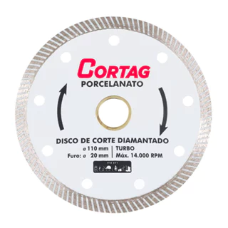 Disco diamantado turbo 110 mm para porcelanato - Cortag em Oferta na Shopee