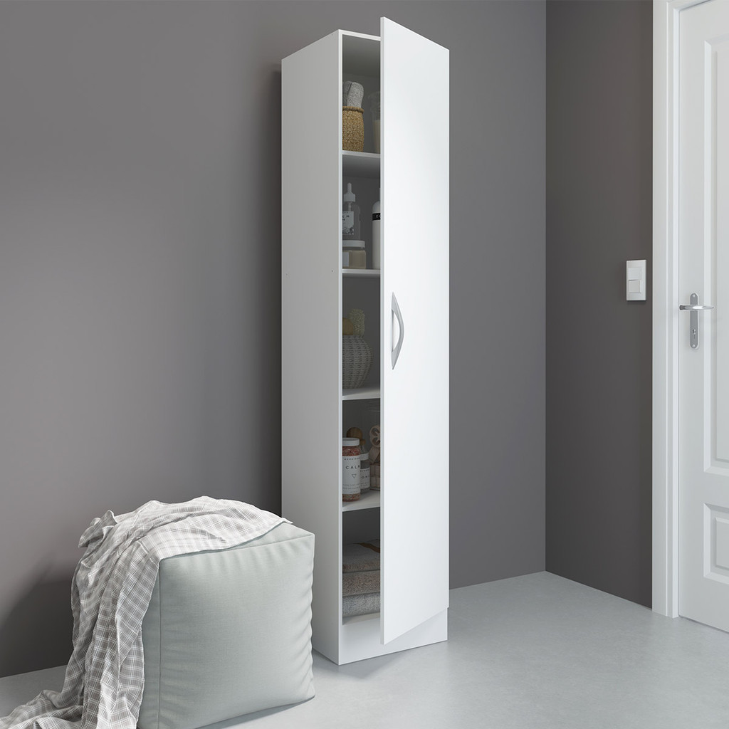 Armário Multuso com 1 Porta 39 x 182 Cm MDP Branco 0802 MENU