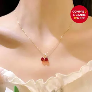 Colar Vermelho Cereja Feminino Moda Minimalista Luxo Versátil Jóias De Declaração em Oferta na Shopee