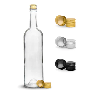 12 Garrafas Bordaleza 750ml Incolor + Tampa Metálica E Lacre