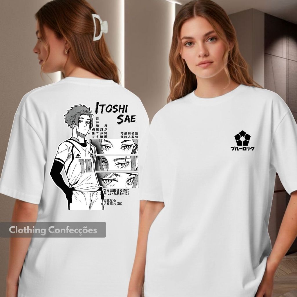 Camiseta Sae Blue Itoshi Lock Futebol Japao Manga Anime Jogador