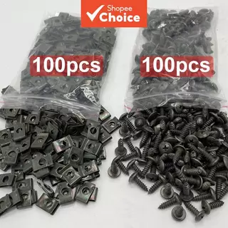 Parafusos Auto-Roscantes Kit De Fixação De Metal Clipe Tipo U Para Carro Motocicleta Antiferrugem em Oferta na Shopee