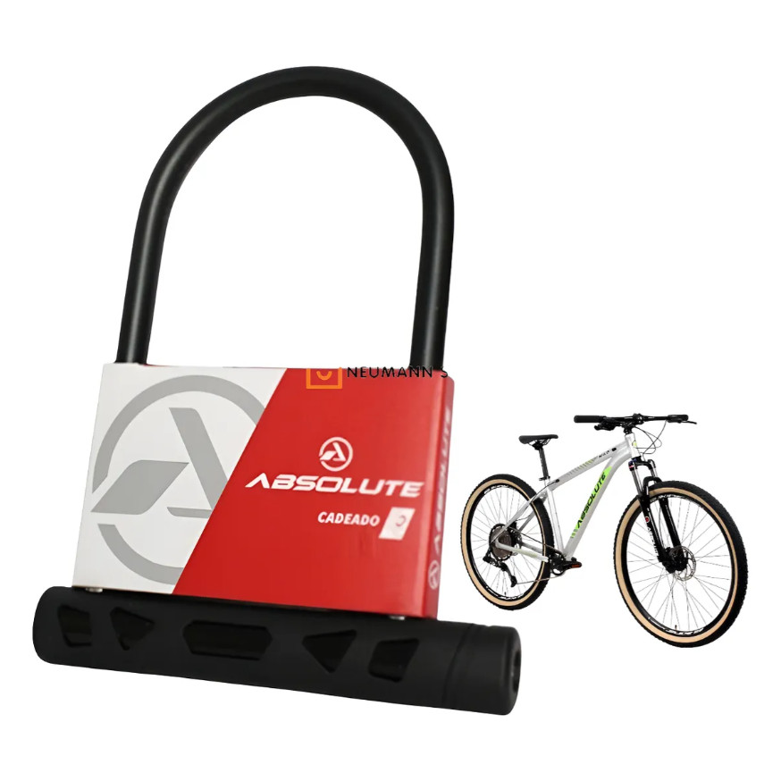 Cadeado U-lock Absolute Original Reforçado Com Chave Moto Bicicleta ...