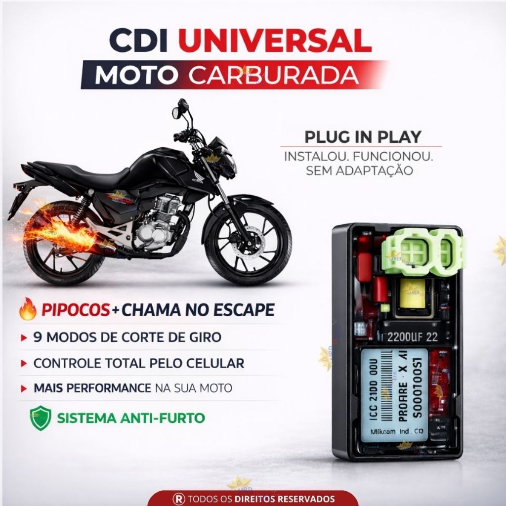 CDI Multscan 9 Corte de Giro Pro Fire X 2.0 Universal Carburada 125 150 ...