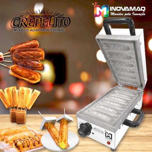 Máquina De Crepe Crepeira Elétrica 6 Cavidades - INOVAMAQ