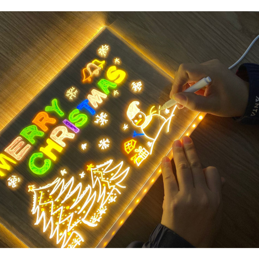 Luminária Led Escrever De Caneta Lousa Quadro Mesa Anotações