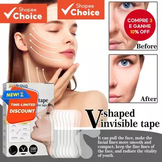 Fita V-Lift Invisível De 100 Unidades , Endurecimento Facial E Suavização De Rugas , Redutor De Queixo Duplo , Contorno em Oferta na Shopee