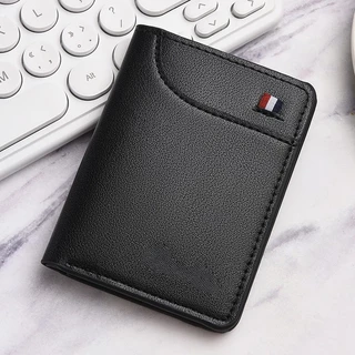 ​ Nova Carteira Ultrafina Masculina Porta Cartão Mini-Estilo Curto Vertical Slim Coreano Juvenil