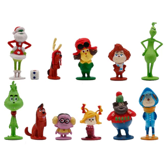 12 Pçs/Set 2-9cm Dos Desenhos Animados Anime O Grinch Max Cindy Lou Who Papai Noel Boneco De Neve Brock Mini Figuras De em Oferta na Shopee