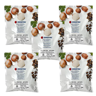 Kit 5 - Proteína da Soja Natural 1Kg - Proteína Vegana em Pó - Soy Protein - Para Shakes e Receitas Fitness