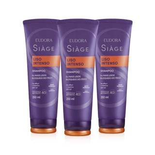 Combo Shampoo Siàge Liso Intenso 3x 250ml em Oferta na Shopee