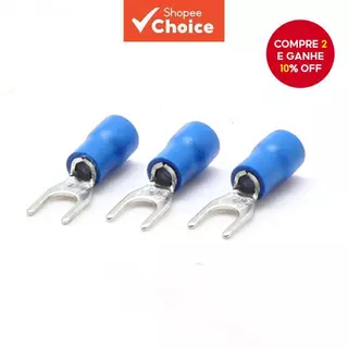 100PCS2-4 1,5-2,5mm 2 AWG 16-14 terminal De Garfo Tipo Pá De Crimpagem Automática De PVC Isolado Em Latão Azul em Oferta na Shopee