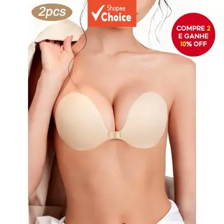 Sutiã De Silicone Invisível De 2 Peças-Push Up Sem Fio Para Levantar E Melhorar O Tom Da Pele em Oferta na Shopee