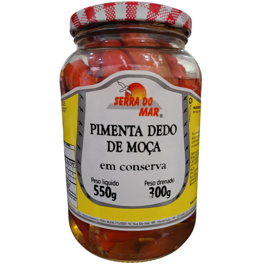 Pimenta Dedo de Moça em Conserva - 550 gr | Shopee Brasil