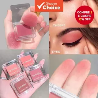 Paleta De Blush Único Veludo Toque Em Pó Cor Edificável Brilho Natural Desgaste Durante Todo O Dia 2g em Oferta na Shopee