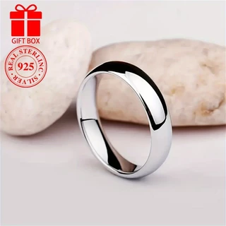 Kit 2 Anéis - Par Alianças Prata 925 4mm Anel de Compromisso Casal Minimalista Elegante Unissex Namoro Noivado Casamento em Oferta na Shopee