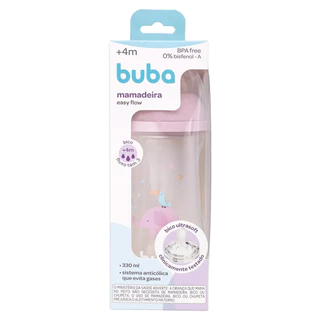 Mamadeira Buba Easy Flow Elefante Rosa 330ml em Oferta na Shopee