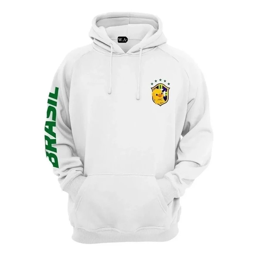 Blusa de frio do brasil moletom canguru torcedor brasileiro masculino e feminino unissex blusa com capuz e bolso