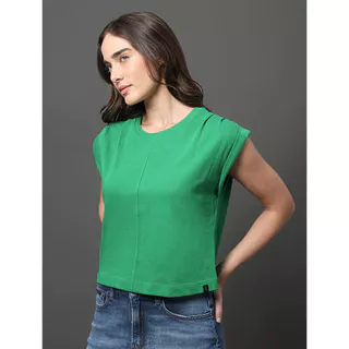 Blusa Feminina Pregas Ombro Calvin Klein Jeans - Verde Médio em Oferta na Shopee